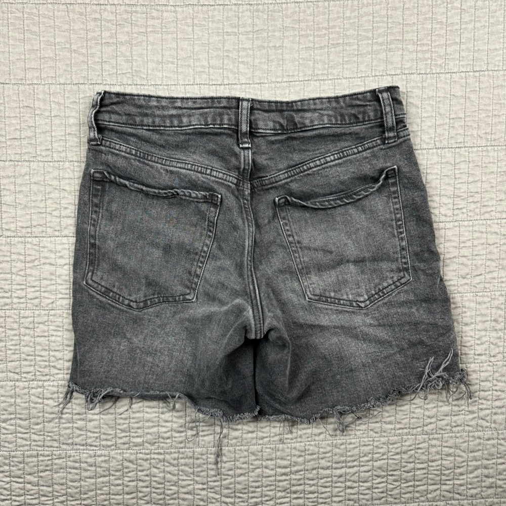 Mid Rise Loose Denim Jean Shorts Jorts Women 4 Black Long 6" Inseam Baggy Y2K - Picture 4 of 11